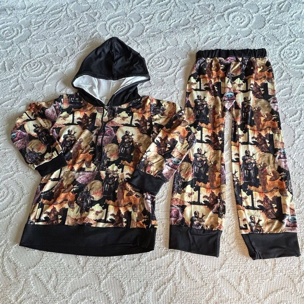 Mandalorian Grogu Kids Joggers Playset Size 2XL (6/7T) 2-pc Hooded Star Wars